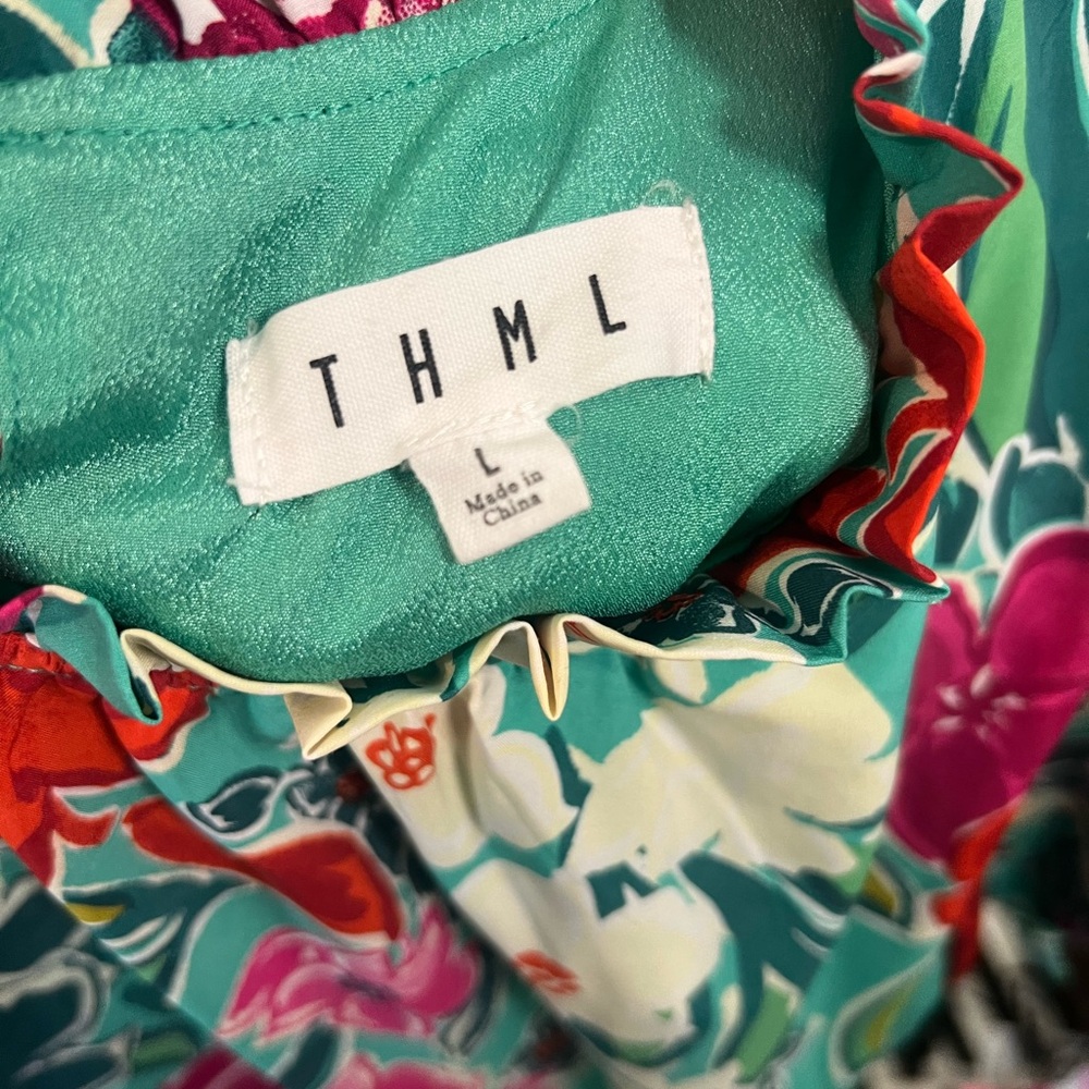 THML Floral Midi Dress - Red and Green - Picture 3 of 5